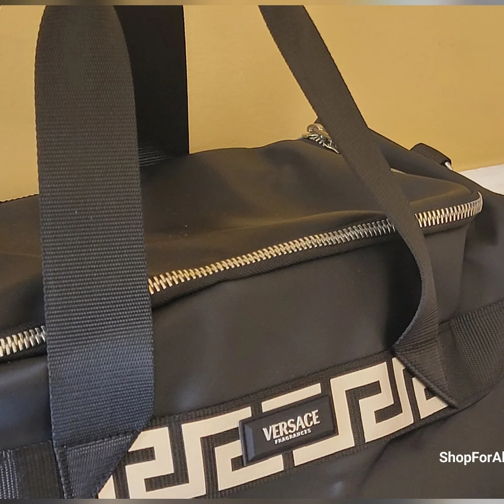 Versace Overnight Weekend Duffle Bag - Color: Black